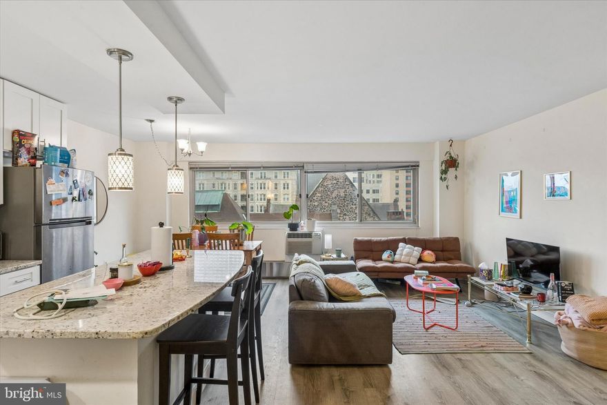 Welcome to River West Condominiums, where effortless city living meets the elegance of Rittenhouse Square. This beautifully laid-out two-bedroom residence is filled with natural light and offers the perfect blend of comfort, style, and convenience in one of Philadelphia’s most desirable neighborhoods.

The open-concept living and dining space flows seamlessly into an updated kitchen featuring stainless steel appliances, gas cooking, and a center island with seating—perfect for casual meals, entertaining guests, or enjoying your morning coffee. Thoughtfully designed and move-in ready, the updated bathroom and well-proportioned bedrooms make it easy to settle in and feel at home.

River West residents enjoy a full suite of amenities including 24-hour security, a fitness center, elevator access, on-site laundry facilities, a resident community room for entertaining, and professional management. The monthly condo fee conveniently includes gas, water, and electric utilities, simplifying city living. On-site monthly parking is also available for an additional fee, offering added convenience in this sought-after neighborhood.

Just steps from Rittenhouse Square, this prime location places you in the center of Philadelphia’s most vibrant neighborhoods. Enjoy world-class dining, boutique shopping, charming cafés, cultural attractions, and lively nightlife—all just outside your door. The location also offers close proximity to the University of Pennsylvania, Drexel University, and 30th Street Station, making commuting, travel, and campus access incredibly convenient. Easy access to I-76 allows for a seamless commute to surrounding neighborhoods, the suburbs, and beyond.

The current tenants will be vacating at the beginning of April, offering the opportunity for a smooth transition for the next owner.

Experience the best of Rittenhouse living—simply unpack and enjoy.