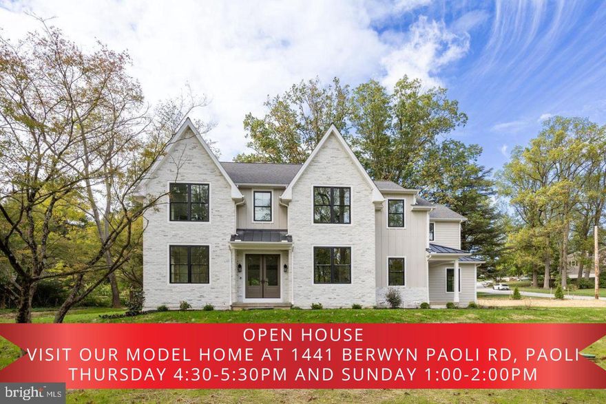 Immediate Move In!  This new home is now done construction! In the market for a luxury new construction home with a quick fall move-in?  Step into luxury and experience the perfect blend of classic elegance and modern design in this exquisite new construction custom home built by renowned local builder Zappitelli Homes. Nestled on a private 1-acre lot in the highly sought-after Tredyffrin/Easttown School District, this architectural gem showcases timeless European influence paired with contemporary sophistication. Spanning over 5,900 square feet, this custom masterpiece delivers an unmatched combination of thoughtful design, luxury finishes, and an unbeatable location. With 5 bedrooms, 5.5 bathrooms, an oversized 3-car garage, and a fully finished lower level, every inch of this home has been meticulously crafted for luxury living and effortless comfort. From the moment you step inside, you’ll be captivated by the high 10' ceilings, sunlit spaces, and the seamless flow of thoughtfully designed rooms. At the heart of the home, a chef-inspired kitchen impresses with top-of-the-line Thermador appliances, custom cabinetry, quartz countertops, a large center island, and a built-in banquet for casual dining. A custom stove grotto, coffee bar, and great room bar elevate everyday moments and entertaining alike. Tucked just behind the kitchen is a fully outfitted scullery and walk-in pantry—complete with its own refrigerator, sink, dishwasher, and a convenient Costco door to the garage—offering the ultimate in function and luxury. Upstairs, retreat to the serene primary suite featuring a spa-style bath with a freestanding soaking tub, dual vanities, a large walk-in shower, and a generous custom closet. The second level also includes a guest suite with a private bath, a princess suite with its own ensuite, and two additional bedrooms joined by a beautifully appointed Jack-and-Jill bath. The finished lower level adds even more flexibility with space for a gym, media room, home office, and a full bathroom—perfect for guests or quiet escapes. Located in a quiet, sought-after neighborhood, this exceptional property is just minutes from top-rated Main Line dining, fitness centers, shopping, and major commuter routes. This is more than a home—it’s a custom-designed lifestyle crafted for those who expect the very best.