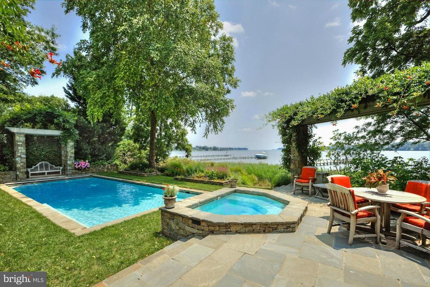 Spectacular waterfront residence on the South River on 1+ acre w/ large dock, waterside cabana, pool & spa, lush landscaping throughout, & cobblestone driveway. The home offers wonderful public rooms, updated chef's kitchen, main level master suite w/ sitting room, billiard & rec room, theater, sauna/exercise room & covered patio. Offers incredible privacy while just minutes to Annapolis & DC.