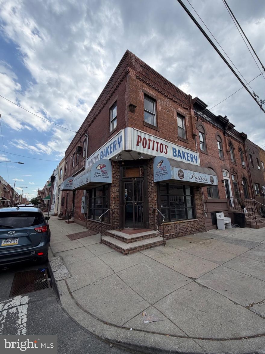 Prime CMX-1 zoned corner mixed-use property located in the heart of South Philadelphia. Formerly home to an established bakery, this property offers excellent potential for an owner occupant, investor, or business owner looking to bring their vision to life. The first floor features commercial retail space with strong street visibility, while the second floor offers the possibility for residential conversion or additional usable space. Situated on a prominent corner with great exposure, 1614 Ritner Street presents a rare opportunity for redevelopment or renovation in a growing area. Property is being sold in as-is condition and will require renovations.