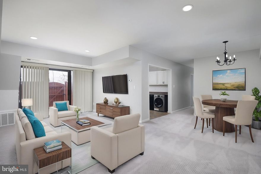 This 3 bedroom, 2 bathroom unit shines. It has a brand new In-unit Washer/Dryer combo!  Gorgeous kitchen - ready for your espresso machine, craft beers, and gourmet food. The home features new paint and brand new carpet throughout, an en-suite bathroom in master bedroom, walk-in closet, recessed lighting in living room, and a fully refreshed patio. The unit also comes with fully enclosed extra storage cube. The community features include bike storage, a fitness room, a BBQ area, building entry security & an onsite manager during business hours. Come home and relax after work knowing that there is nothing more to be done! Seminary Walk is located inside the beltway. It is under a mile from Old Town Alexandria and the combined King Street Metro/Alexandria V.R.E. and Amtrak Station. Easy commute to the Pentagon, Navy Yard, Amazon, and Washington, DC! Whole Foods and Giant are within one mile. Reserved parking and ample street parking is always available for your guests. Angel Park with a tot lot, basketball court, and baseball fields is one block away. The condo fees include water and trash, So you will save on not having to worry about water heater and maintenance. The A/C unit is commercial rated and made to last.