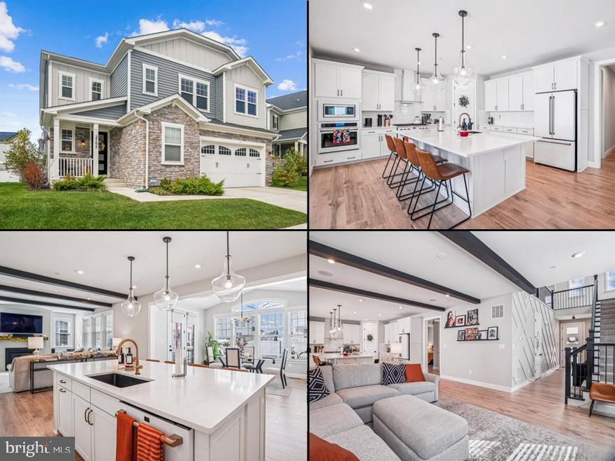 Welcome to 2704 Grasshopper Drive, a stunning Craftsman-style home in the sought-after, amenity-rich community of Two Rivers (All Ages). Designed with modern living in mind, this home showcases high-end finishes, elegant craftsmanship, and thoughtful upgrades throughout. This home is loaded with over $300k in builder options and perfect design selections. 
Featuring 6 spacious bedrooms and 5 full baths, this residence offers comfort and flexibility for multigenerational living or hosting guests. The main level guest suite provides convenience and privacy, while the upper-level primary bedroom retreat has a tray ceiling, primary bath with amazing walk-in shower, dual sink vanity and walk-in closet.  Three additional bedrooms, one with ensuite, laundry room, and loft creates the perfect space to unwind.
At the heart of the home is a gourmet kitchen featuring GE Café appliances, dual fuel range, single wall oven, built-in microwave, an oversized quartz island, custom cabinetry, and designer lighting—ideal for entertaining or everyday gatherings.
The finished lower level expands your living space with a large recreation room, media room, bedroom, and full bath - ideal for movie nights, guests, a home gym - or you name it!
Step outside to the screened-in porch, paver patio, and fenced backyard—a perfect retreat for relaxing or dining al fresco. The garage has been customized with a walk-in freezer, a unique and practical upgrade for a home-based floral business or catering needs.
Enjoy resort-style amenities just moments away, including pools, walking trails, clubhouse, fitness center, tennis courts, and community events that make Two Rivers one of Anne Arundel County’s premier neighborhoods.
Luxury, lifestyle, and location—all perfectly combined at 2704 Grasshopper Drive.  Ask about special financing options, fixed rate as low as 5.625%  and a 7/1 arm as low as 5.125%.