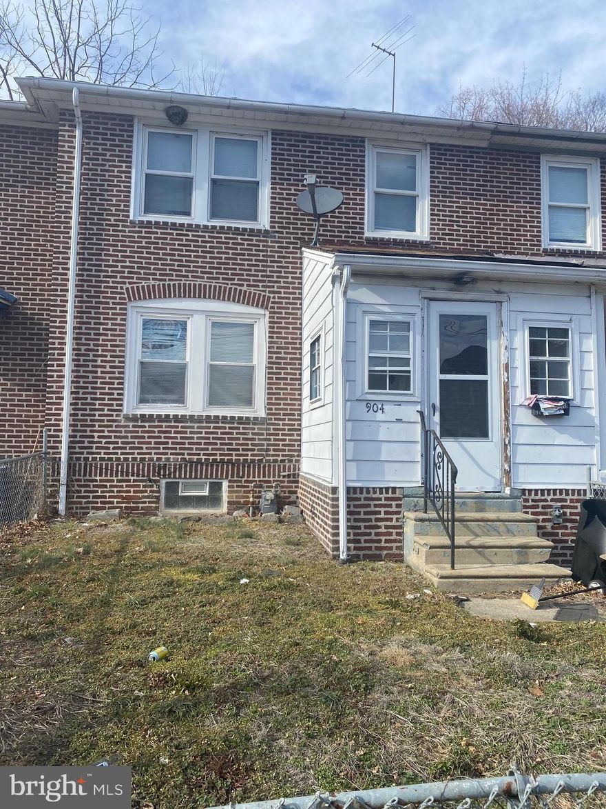 Great investment opportunity! Townhome in the Sun Hill, very close to Widener University campus.  3 Bedrooms, 1 Bath. Main Level has enclosed front porch, Living Room, Dining Room, Kitchen. Upper level has 3 Bedrooms and a hall bathroom. Basement is unfinished, laundry area, storage & utilities. Home is Being sold AS IS, Buyer is responsible to obtain City of Chester resale certification. Electric and heat are on but bring flashlight and use caution. Priced to sell for work needed. Taxes are approximate.