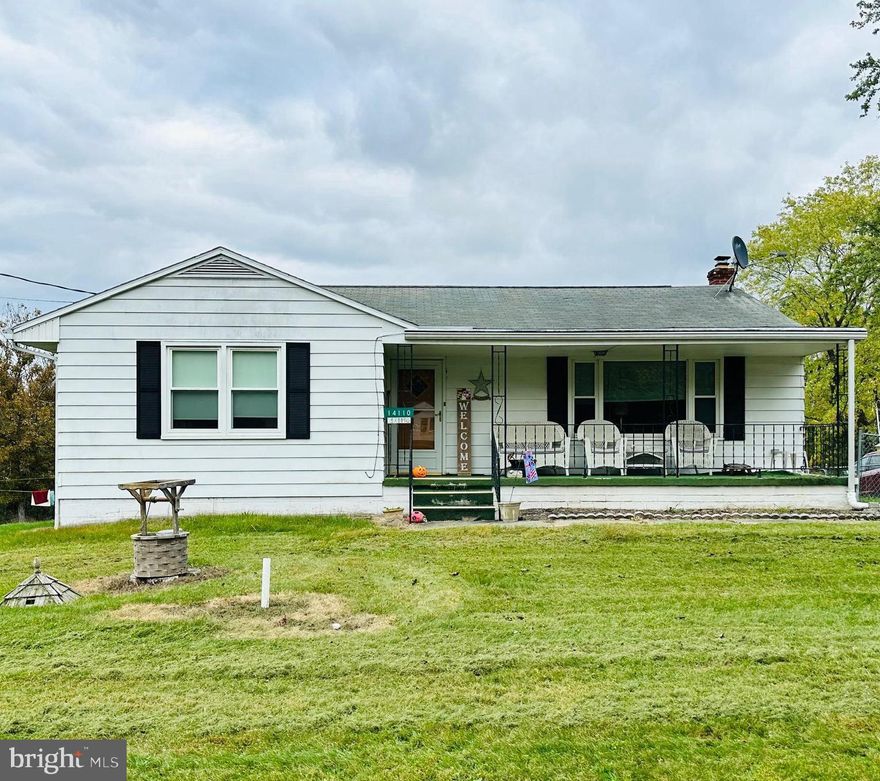 Welcome to 14110 Green Ridge Road.  Not only does this property feature 6 beautiful acres but it is located within minutes of the interstate.   The house features 3 bedrooms and a full bathroom upstairs with an eat in kitchen and sunroom off the kitchen.  There is deck off the sunroom with plenty of space to grill and watch the wildlife.  There are beautiful hardwood floors underneath the carpet. The finished basement features another full kitchen, washer/dryer, access to the garage and plenty of space for a second living room.  The one car garage has been used to store the lawnmower (conveys with the sale) and other belongings.  
Two different parcels are included in the sale.