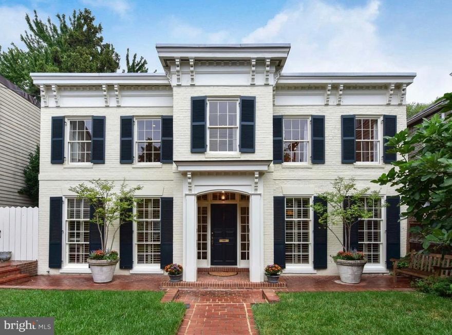 A striking Italianate facade welcomes you to this 19th Century, free-standing residence. Center hall floorplan, w/approximately  4,000sf of living space on two levels. Spacious, well appointed rooms with formal & informal living areas including a chef's kitchen. 4 Upper Level BR + Main Level 5th BR or Den. Double lot affords a beautiful walled garden & coveted off street parking.   One of a kind!