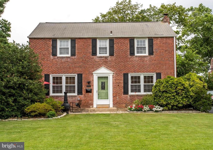 Move In Ready brick colonial home 2 blocks from Chatham Park Elementary School.    The outdoor of this home offers an amazing outdoor space with an extra wide fenced yard, Koi Pond, spacious paver patio with awning. The first floor includes a spacious living room, formal dining room, bright kitchen with cherry wood cabinets and Corian countertops.  The second level has a main bedroom, hall linen closet, hall bathroom and two additional bedrooms. Pull down stairs for attic storage.  The lower level has a finished recreation room as well as a half bath, laundry and storage areas.  There is a one car garage with an expanded driveway for off-street parking for 2 cars.  Neutral decor, beautiful hardwood floors and good mechanicals: replacement windows, new high efficiency gas hot air heating system & central air conditioning.  Available for Fast Settlement.   Make this your home today!