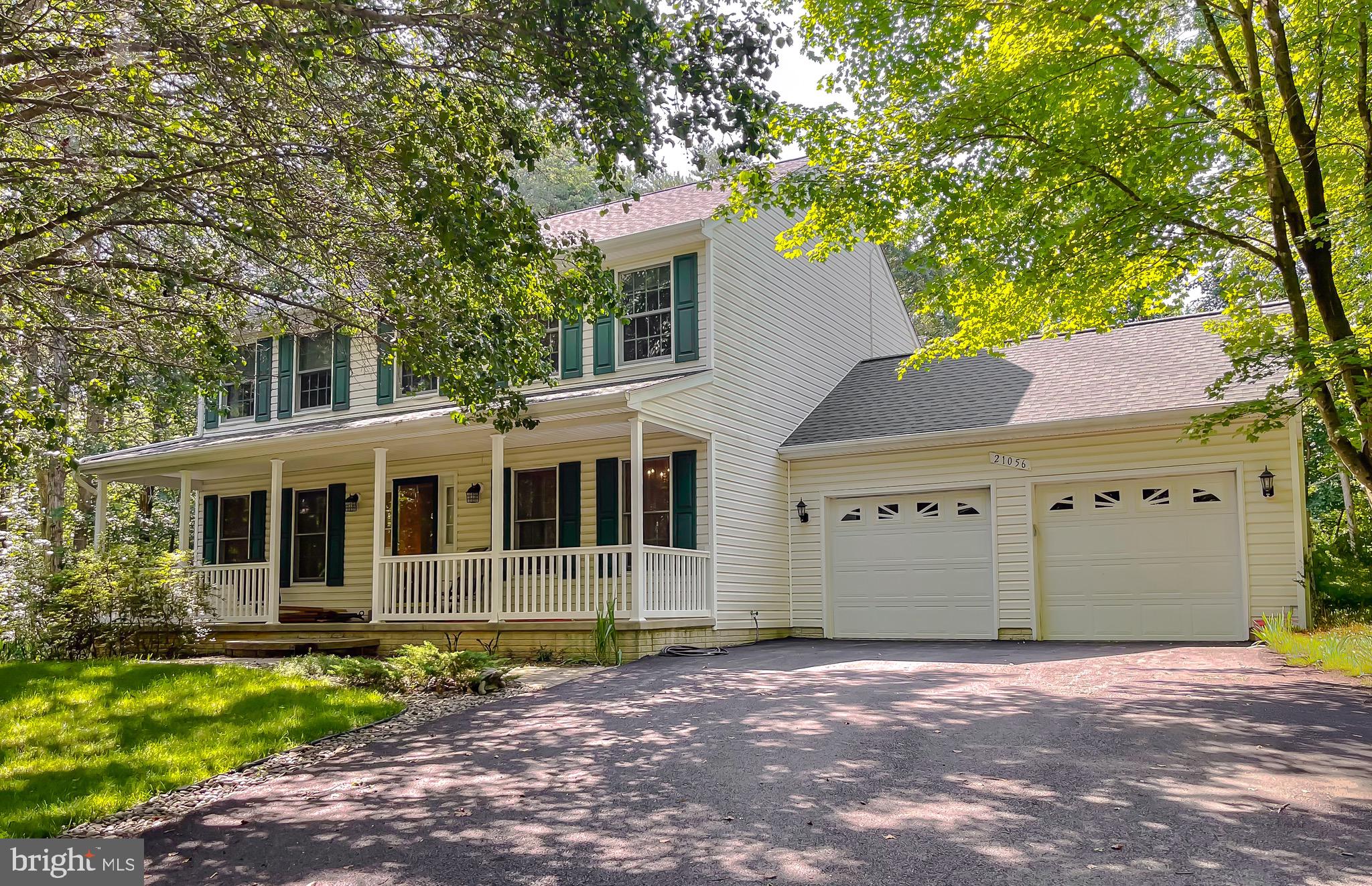 Nice Colonial with Covered Front Porch with concrete, Brick paver sidewalk and step, front load two car garage with exterior door to back yard. Storm Front Door with Side lights, Formal Living Room with Crown Molding, Dining Room Crown and Chair Molding, Hardwood Flooring in Foyer, Hall and Powder Room. Nice Kitchen with Center Island granite countertops, ceramic backsplash, Ceiling Light, New Dishwasher, Microwave, Refrigerator and Smooth Top Electric Stove, Bay Window, New Mannington Audra Rigid kitchen flooring, closet and pantry. Family Room with Ceiling Fan, French to Trek Deck, Pergola, paver sidewalk to back garage door, stairs to basement. Fenced rear yard, shed is "AS IS".
Upper Level with BR 1 with 2 windows, double door closet, BR 2 with Single window, double door closet and ceiling fan, BR 3 with Ceiling Fan and single window. Hall Bath with single sink and vanity, Tub/Shower Fiberglass, Vinyl Flooring. Primary Bedroom with Walk-In Closet with Window, Primary Bath with vinly flooring, medicine cabinet, large double vanity, linen closet, separate fiberglass shower. Jacuzzi Tub with large stationary window, and Hall Closet. Lower level features, finished family room, den, office area and laundry room with single stationary sink, washer and dryer, sump pub with back-up battery.
Your oasis awaits you in the beautiful backyard. Nicely landscaped and has two fruit baring fig trees. Roof reshingled in 2020, solar panels 2021 and are owned, HVAC 2021. Brand new blacktop driveway is shared with one neighbor. In a very nice neighborhood but you wouldn't know you were in a neighborhood.