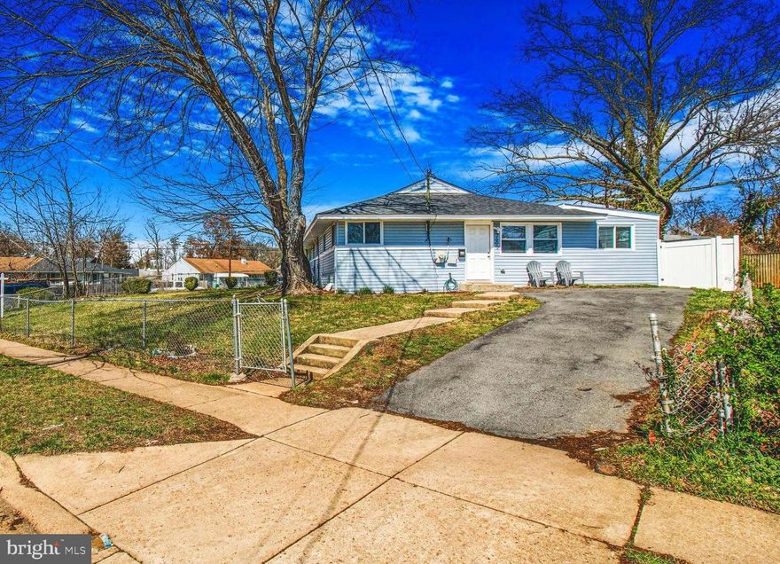 Welcome to this beautifully maintained semi-detached home! This stunning 4 bedroom, 1 bathroom gem offers a modern and stylish living space. All flooring, roof, windows, bath, kitchen, and more were renovated in 2023. The fully equipped kitchen features large countertops space, stainless steel appliances, functional cabinets, beautiful backsplash and light filled. Stainless appliances and cabinets 2023. The backyard patio awaits for your family gatherings and entertainment. Fully fenced backyard and long driveway. This home is conveniently located just minutes from two Metro stations, easy access to I-495, shopping centers, schools and major commuter roads.  Close to Woodmore Towne Center, Wegmans, Costco, Best Buy, and a variety of restaurants and shops. This home is move-in ready! Don’t miss it!