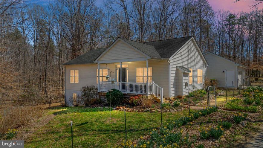 Beautiful Ranch home on 2.5 acres surrounded by woods offering privacy.  This home is conveniently located to Charlottesville-Albemarle Airport, NGIC, DEI and shopping.   Inside you will find 3 bedrooms/2 baths, open floor plan and a wonderful sunroom overlooking the deck, patio and rear yard.  Full unfinished basement is ready for additional rooms and baths.   The outside offers a front porch overlooking the gardens, rear deck and patio.  Beautiful flower gardens as well as blueberry bushes, cherry trees, fig tree, blackberries, black raspberries and red raspberries complete the exterior.   This home has had some recent updates to include new carpet, granite countertops, new AC, Led lights and plantation window shutters.