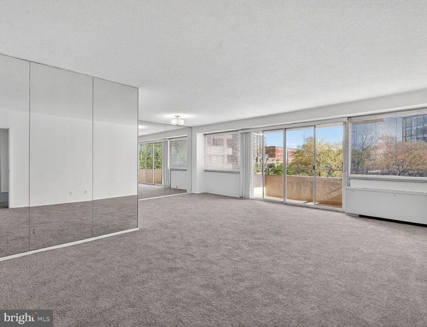 Completely refreshed and move-in ready, this bright and airy **one-bedroom residence** showcases a **south-facing wall of windows** that fills the home with natural light all day long, along with a spacious private balcony perfect for relaxing or entertaining.

The thoughtfully designed layout features a spacious en suite bathroom with dual access from both the bedroom and hallway—offering maximum convenience and privacy. You’ll also appreciate the extra-large walk-in closet, along with a second, additional closet for even more storage.

Recent upgrades include **stainless steel appliances**, new carpeting, fresh paint throughout, **updated hardwood cabinetry**, and a **fabulous built-in kitchen bar**—perfect for casual dining or entertaining. The kitchen floor has also been upgraded with tasteful **luxury vinyl plank flooring**, adding both durability and modern style. Additional improvements include a new electrical panel box and a new convector, offering both comfort and peace of mind. One parking space conveys.

Enjoy a full-service lifestyle with exceptional amenities, including a stunning rooftop pool and sun deck, a fully equipped fitness center, 24/7 concierge service, and secured entry. Everyday convenience is unmatched with an in-building mini market and Alfio’s Italian Restaurant.

Residents also benefit from a complimentary shuttle to the nearby Metro and premier shopping destinations.

Perfectly positioned in the heart of Friendship Heights, this upscale location places you just steps from Whole Foods, Bloomingdale’s, Saks Fifth Avenue, and Tiffany & Co., along with top dining options like Lia’s, Sushi Ko, The Cheesecake Factory, and Maggiano’s Little Italy.

With easy access to the Friendship Heights Metro, you’re seamlessly connected to everything Washington, DC has to offer.

Opportunities like this are rare—combining modern upgrades, abundant natural light, a large balcony, and an unbeatable location into one exceptional offering.