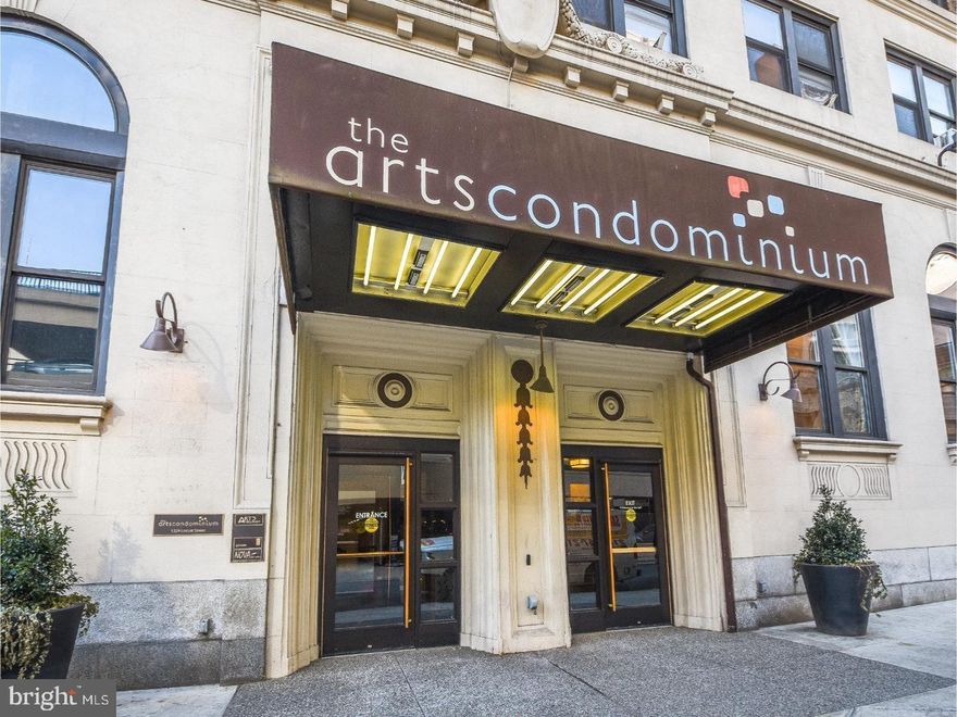 This Rarely offered True One Full Bedroom / One Full Bath Condo in Sought After "Arts Condominium " Features include Upgraded Kitchen with Granite Countertops, Newer Stainless Appliances, Refrigerator, Range and Built-In Microwave.   Hardwood Flooring Throughout, Bathroom with Floor to Ceiling Tile, and Recessed Lighting are only a few of the many Amenities offered. The Arts Condominium provides Top Notch Amenities to provide easy living which includes 24/7 Front Desk and Concierge Service, a Fully Equipped Fitness Center, Business Center, Bike Storage, and Convenient On-Site Maintenance Staff. Enjoy Walkable Access to City Hall, Philadelphia Vibrant Culinary Scene, Trendy Cafes, Boutique Shops, and Lively Bars. Outdoor Enthusiasts will love being just minutes from the Waterfront and Penns Landing, where Year-Round Entertainment awaits, from Summer Hangouts at Spruce Street Harbor Park to Winter Festivities at the Blue Cross River Rink, plus Outdoor Concerts, Festivals. and Riverfront Trails. With the Low Taxes and Easy living this Home is a True Find.