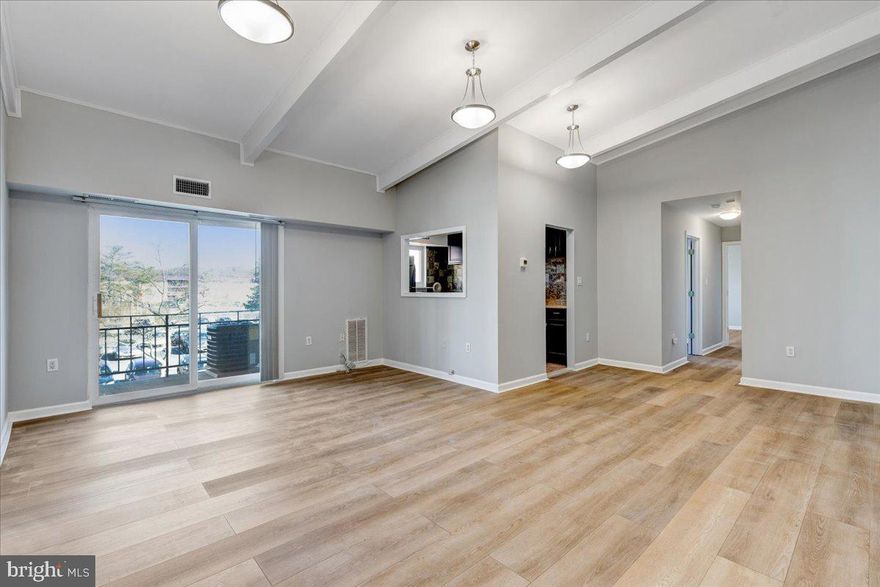 Welcome to this spacious 2 bedroom, 2 full bathroom top floor condo unit!  This unit features an open floor plan with brand NEW LVP flooring, new paint, and high 14' vaulted ceilings throughout. Off of the living room, there is a sliding glass door that opens to a private balcony which faces the parking lot, tennis courts and swimming pool. On the balcony, you will find the NEWER HVAC (installed in 2019). In the kitchen, you will notice the BRAND NEW stainless steel appliances (gas range/oven and dishwasher) with plenty of cabinet and storage space. There is a big walk-in closet/pantry located in the hallway between the bedrooms and dining room. The main bedroom is extremely large (almost 18' wide) and features an en suite bathroom. For reference, the first bedroom fits a queen-sized bed and the 2nd bedroom fits a king-sized bed, comfortably. To top it off, all utilities are INCLUDED!  Assigned parking space #231.

This unit faces NW so you will get great sunlight throughout the day.  It is very close to the Orchard Center Shopping Mall (Target, Petsmart, Shoprite, Starbucks and more) which is a 3 minute drive, and Westech Corner (IHOP, Potbelly, TGIFridays, Five Guys and more) which is just a 5 minute drive. It is also nearby major commuter routes (Rt 29 - Columbia Pike, Rt 212 - Powder Mill Rd, and I-95).