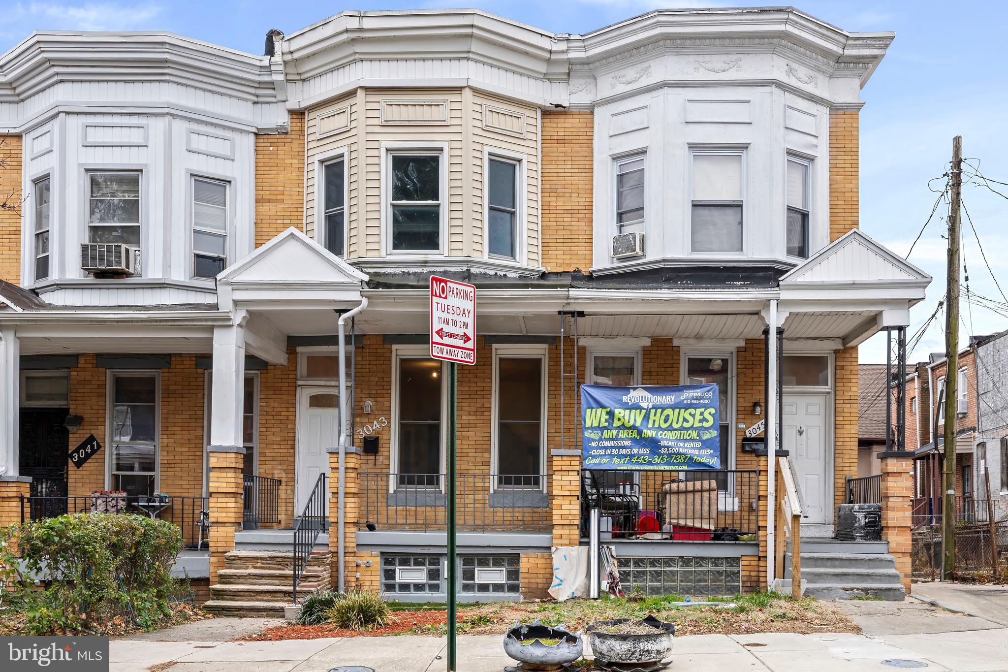 Nestled in the heart of West Baltimore City, this 3-bedroom, 1.5-bath row home offers a blend of classic charm and modern convenience. Located on picturesque Walbrook Avenue, this property boasts a welcoming curb appeal with its traditional brick facade and a quaint front porch, making for the perfect place to relax with morning coffee or or an evening beverage. Inside, you'll find a spacious living room featuring gleaming hardwood floors and natural light pouring in, flowing seamlessly into the adjacent dining area with connecting half bath, adding a touch of convenience and practicality. Moving just beyond the living dining areas, you'll step into the beautifully updated kitchen, which is equipped with stylish cabinetry, stainless steel appliances, and plenty of counter space for cooking and entertaining. Upstairs, the home offers three generously sized bedrooms, each with cozy layouts and ample closet space. The full bathroom features a traditional design with updated fixtures. The partially finished basement provides a plethora of additional storage space. Outside, and just off the kitchen, a cozy back porch awaits, allowing for more opportunity for entertaining and relaxing, while the backyard offers a private space, ideal for summer barbecues or gardening. Perfectly positioned just steps from Penn North Metro Station, Coppin State University, Druid Hill Park, Mondawmin mall, and many more shops and dining options, 3043 Walbrook Ave. makes everyday life a breeze. This property won't last long! Don't hesitate to call it your next home. Schedule a private showing today!