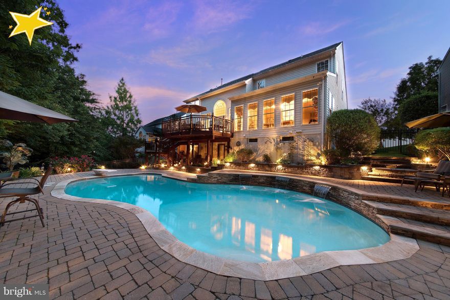 RESORT LIVING INSIDE/OUT! Spacious & Gorgeous; $100,000 pool;   golf course! Stately home w/grand 2-story foyer/family rm; gourmet kitchen/breakfast addition. Master bed/luxury bath!  Deck or walk-out to stunning pool w/ waterfall/tile/stone, low maintenance; premium golf course lot. Thinking about putting in a pool? Think again & start living the resort life today!