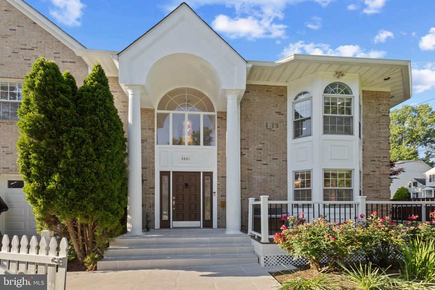 Discover the epitome of elegance and comfort in this stunning residence located in the serene neighborhood of Huntington Terrace. Just minutes from downtown Bethesda, NIH, Suburban, 495, and numerous local parks, this exceptional brick home offers the perfect blend of tranquility and convenience. This expansive property boasts 5 bedrooms and 5 bathrooms, featuring modern amenities like an elevator, solar panels, a smart car charger, and a two-car garage. The main level impresses with a formal living room, formal dining room, a large half bath, and a bedroom with an en suite full bathroom. The spacious gourmet kitchen is equipped with brand-new appliances, ideal for culinary enthusiasts. The grand family living room features a corner fireplace, cathedral ceilings, and French doors leading to the charming side patio decks. Upstairs, the luxurious master suite includes a large master bathroom with a shower and spa, complemented by three generously sized bedrooms and two additional bathrooms. This is a rare opportunity to create a legacy of opulence and sophistication.