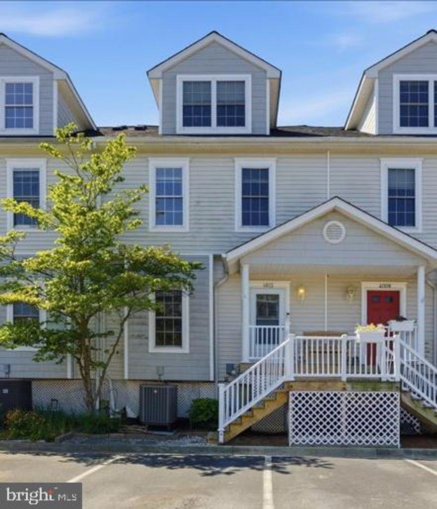 Welcome to 4013 Seagate Square, ideally situated in the heart of Chesapeake Beach—one of the most desirable waterfront communities in Calvert County. This property offers the perfect blend of coastal charm and everyday convenience, just moments away.
This spacious 3-level townhome nestled in the sought-after waterfront community of Seagate.  Offering over 2,000 square feet of living space, this home features 3 bedrooms, 3.5 baths, an open and functional layout, and beautiful natural light throughout.  A newer HVAC system provides added peace of mind and energy efficiency for the next owner.
The main living area offers an inviting flow with generous room sizes, a cozy fireplace, and an open kitchen with table space and adjoining dining area—perfect for everyday living or entertaining. The second floor features the primary suite with a private bath and ample closet space, along with an additional bedroom and full bath. The third-floor bedroom and full bath create an ideal private guest suite, home office, or flexible bonus space.
One of the true highlights of life at Seagate Square is the incredible waterfront setting and ever-changing natural beauty just outside your door. Enjoy peaceful water views filled with stunning sunrises, glowing moonlit reflections across the bay, dramatic rainbows after summer storms, and passing ships in the distance. Nature lovers will appreciate the abundance of local wildlife, including herons, osprey, waterfowl, and other coastal birds frequently seen throughout the community. The Chesapeake Bay and community dock create endless opportunities for fishing, crabbing, kayaking, paddleboarding, or simply relaxing by the water and taking in the coastal breeze. Whether enjoying your morning coffee watching the boats go by or winding down with spectacular sunsets over the bay, this is the kind of waterfront lifestyle that makes Chesapeake Beach so special.
Enjoy easy access to the Chesapeake Beach Railway Trail, local marinas, fishing piers, and the town’s beloved boardwalk. Walk to dining at waterfront restaurants, boutique shops, or taking in live entertainment at the nearby resort and water park. Check out  https://www.northbeachmd.gov  
For commuters, this location provides a manageable drive to Washington, D.C., Annapolis, and Joint Base Andrews, and PAX River, making it a great option for those seeking a peaceful retreat without sacrificing accessibility.
Whether you're looking for a full-time residence or a weekend escape, Seagate Square offers a relaxed, walkable setting with a true small-town coastal feel. Stay tuned—this is one you won’t want to miss!