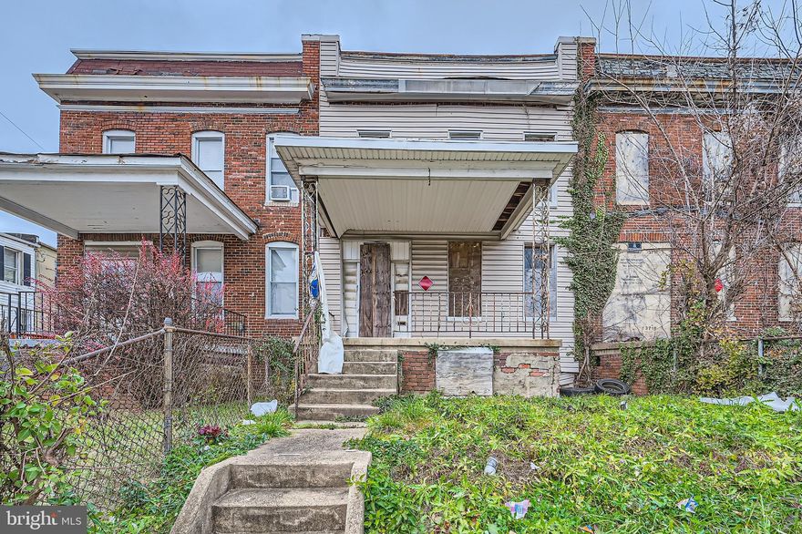 Cheaper than buying at an Auction!! Motivated seller is ready to seal the deal at the asking price. Offering the lowest price in all of Park Heights, this blank canvas—a shell need a new roof and back wall—opens doors to possibilities. With a 22ft wide and 95ft long lot, this space invites a complete redesign for optimal potential. Imagine larger living areas and convenient side-by-side parking for two cars through the easily accessible back alley. Recent sales within a quarter-mile radius have reached up to $250,000 and this property could be so much more than those. Moreover, this property qualifies for the lucrative $50,000 Developer Incentive Grant Program (details uploaded). Property can not be accessed from the front. See pictures or walk around back to see scope of work and opportunity. Don’t miss out. Schedule a tour and bring your Contractor today!