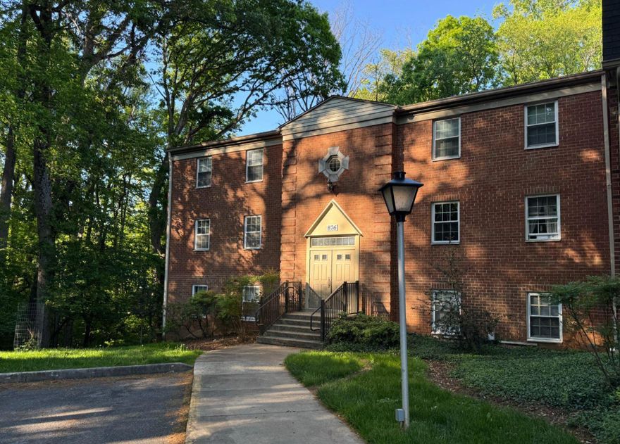 MORNING OPEN Sat 5/9 from 10AM-12PM & AFTERNOON OPEN Sun 5/10 from 1PM-3PM 
One of a kind! Perfectly situated in the desirable community of Plymouth Gardens, this large corner unit condo with 2 Bedrooms and 1 Bath has 999 SqFt of living space. Enjoy and entertain in the separate dining room and spacious living room leading to the balcony overlooking the trees! You'll find lots of cabinet space in the kitchen with stainless steel appliances, under cabinet lighting, and an adjacent light-filled breakfast room. Notable updates include replacement double pane windows throughout and sliding door to the exterior, updated laminate flooring, ceramic tile, vanity and mirror. Both bedrooms are good sized with a true walk in closet in the Primary. Plymouth Gardens offers low condo fees, ample parking, extra storage, a community swimming pool, and overall convenience. Access to Rockville Pike, I-270, Woodley Gardens Park & Tennis, and tons of shopping and restaurants. This condo truly feels like a HOME!