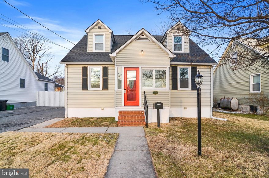 Welcome Home! This beautiful Cape Cod features 3 bedrooms and 2 full baths with the primary bedroom/bathroom on the main level. The eat-in-kitchen boasts stainless steel appliances, granite counter tops, ceramic tile floors, and lots of natural light. Gleaming hardwood floors throughout. French doors in the kitchen lead you to a large deck and very large fenced backyard. Detached Garage (being sold AS IS). Newer Roof, water heater, HVAC, A/C, and appliances.