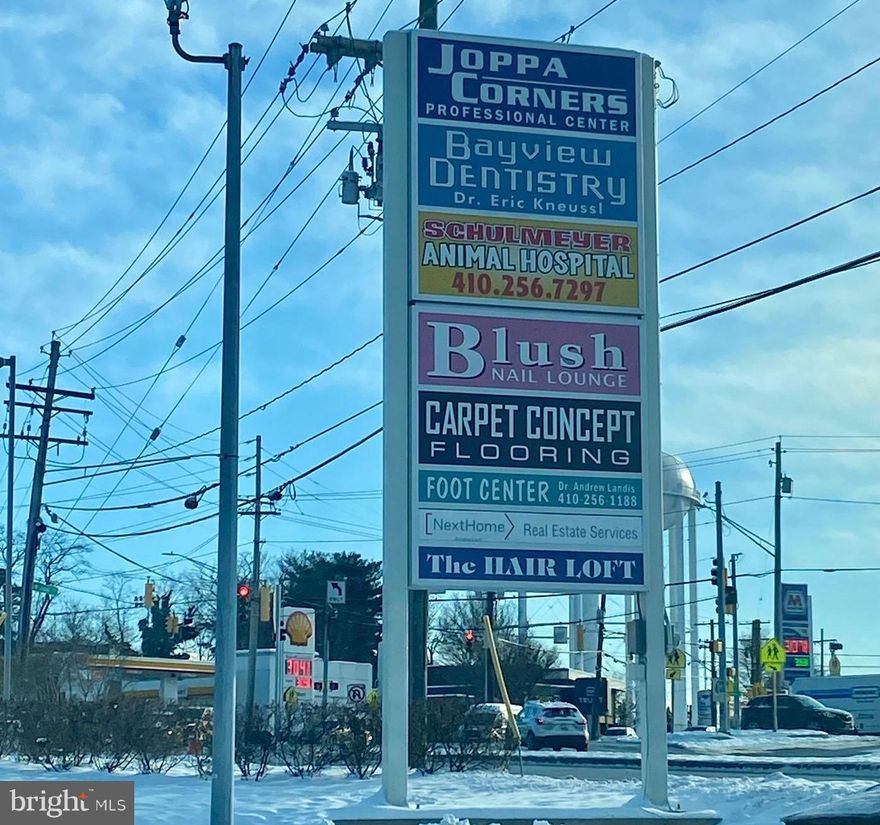 Great Visibility on this High Traffic location near the intersection of Belair Road and E. Joppa. 1,000 sq ft available with ample parking. Zoned BLR. Major retailers in close proximity. Triple Net Lease.