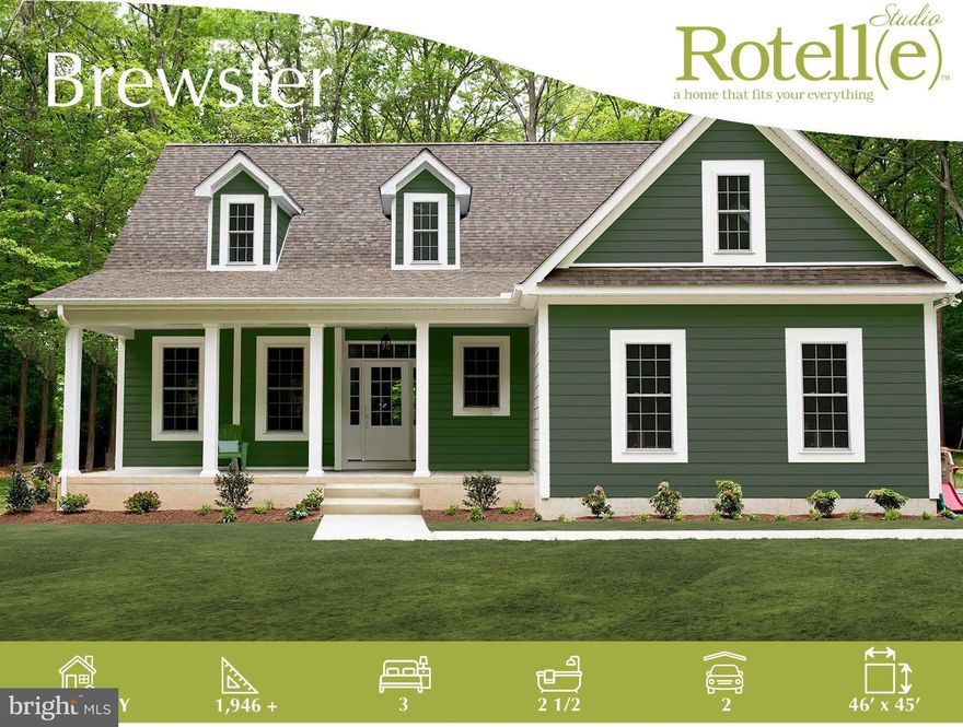 Located in beautiful North Coventry off the beaten path, but minutes from all amenities.
This charming Cape Cod ranch features an open and fluid floor plan that seamlessly integrates the
kitchen, dining area, and great room into one central space. The owner's suite, conveniently located
off the dining room, provides the luxury of a first-floor bedroom suite. On the second floor, two
spacious bedrooms share a common hall bathroom.
HOUSE IS TO BE BUILT. Make an appointment to go to the Rotelle Studio to take a look at all of the various house plans they have available.   Featured Brewster model fits beautifully on this lot.
*Please Note: Pictures show options not included in the listed sales price or as a standard. Listing
reflects price of the Brewster in the version of (e) series being advertised.  Layout is available on documents. Call for more details.