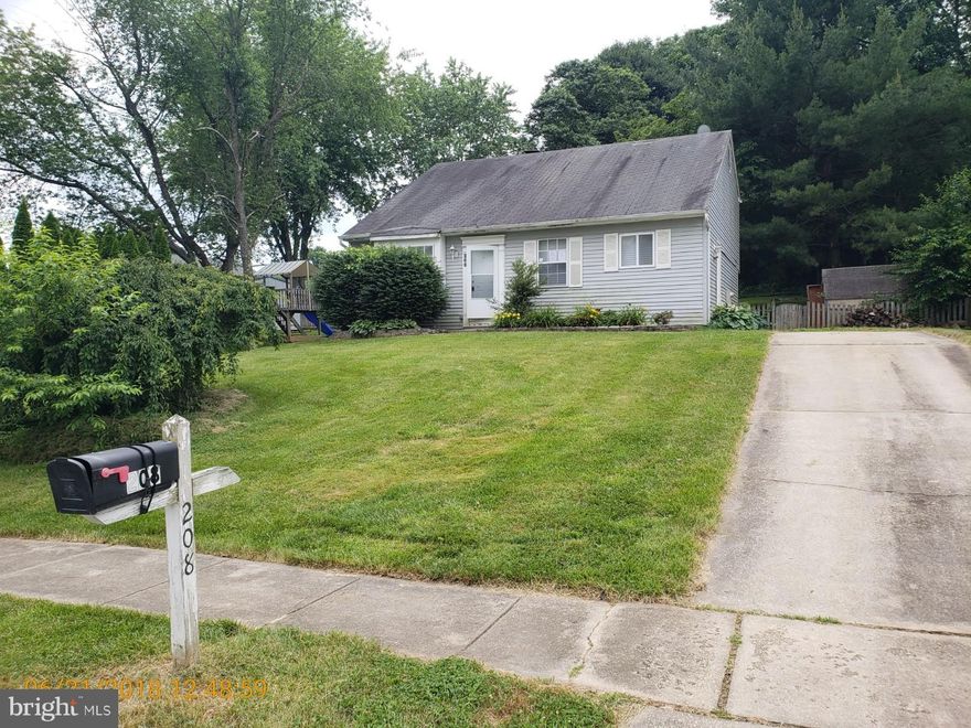 Potential! Solid home in desirable Harford Woods of split level design with sizable rooms, finished walk-out, lower level family room with fireplace along with extra room which could be bedroom, large kitchen, shed, brick patio with small pond, level and fenced lot. Sold as-is.  Buyer pays all transfer and recordation taxes.