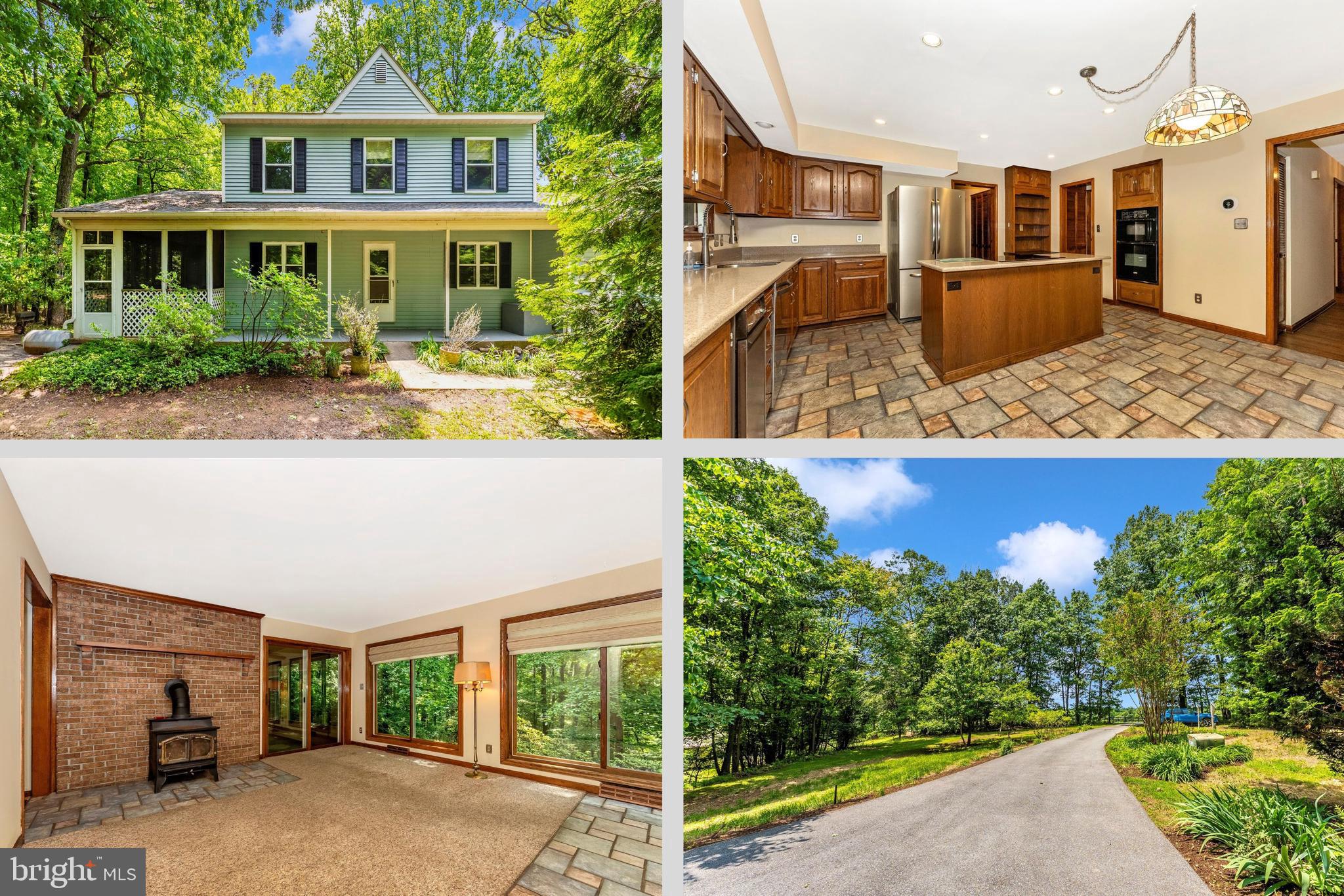 Welcome home to 4273 Bill Moxley Road! This wonderful 4 bedroom 3 bathroom custom built home, peacefully nestled on a private wooded lot, at just under 4 acres, is waiting for you to make it your very own! Stepping in to the main level of your home you'll find your formal living room and dining room, spacious kitchen with center island which opens to your family room with a cozy wood stove. The main level also features a bedroom, full bathroom with convenient laundry, sunroom with included hot tub, and a wonderful screened porch. The upper level of your home features a primary suite with full private bath, two additional bedrooms, one of which shares access to the full hall bath. The lower level of your home is a full unfinished basement with a walkout, just waiting for you to turn it into the basement of your dreams - or simply extra storage. All of this in a serene setting, surrounded by trees and gardens, making it the perfect place for you to call home!