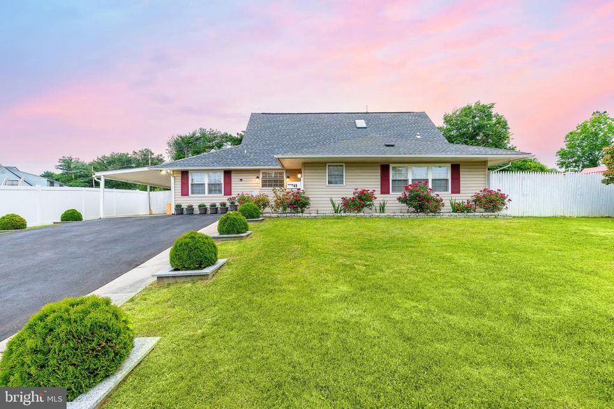Welcome to 49 Highland Park Place, a beautifully renovated 4-bedroom, 2-bathroom home nestled in the desirable Neshaminy School District. This home underwent a comprehensive renovation in 2019, blending modern upgrades with classic charm. The open-concept living area features a custom granite TV wall with floating shelves, creating a stylish focal point. The gourmet kitchen boasts granite countertops, a full granite backsplash, a large split-level peninsula with waterfall edges, and a custom-designed bar perfect for entertaining. Two-tone cabinetry is complemented by GE appliances, including a French door refrigerator with a built-in coffee maker. The first floor hosts a spacious main bedroom with ample closet space and a tastefully updated en-suite bathroom. Upstairs, you'll find three additional bedrooms, including a second master suite with a custom-built closet, and a conveniently located full hallway bathroom. Modern upgrades throughout the home include new electrical wiring with a 200-amp service, recessed lighting, updated plumbing, heating, and cooling systems, all-new windows and a sliding door, newer doors and skylights that enhance natural light, and a recently replaced roof and siding for long-term durability. The exterior features a large covered porch ideal for relaxation or hosting gatherings, professionally landscaped front and backyard, a spacious 26,000-gallon in-ground vinyl pool providing a private oasis, and a fully fenced backyard offering privacy and security.
This move-in-ready gem combines luxury, functionality, and a prime location within the award-winning Neshaminy School District. Don't miss the opportunity to make it your own!