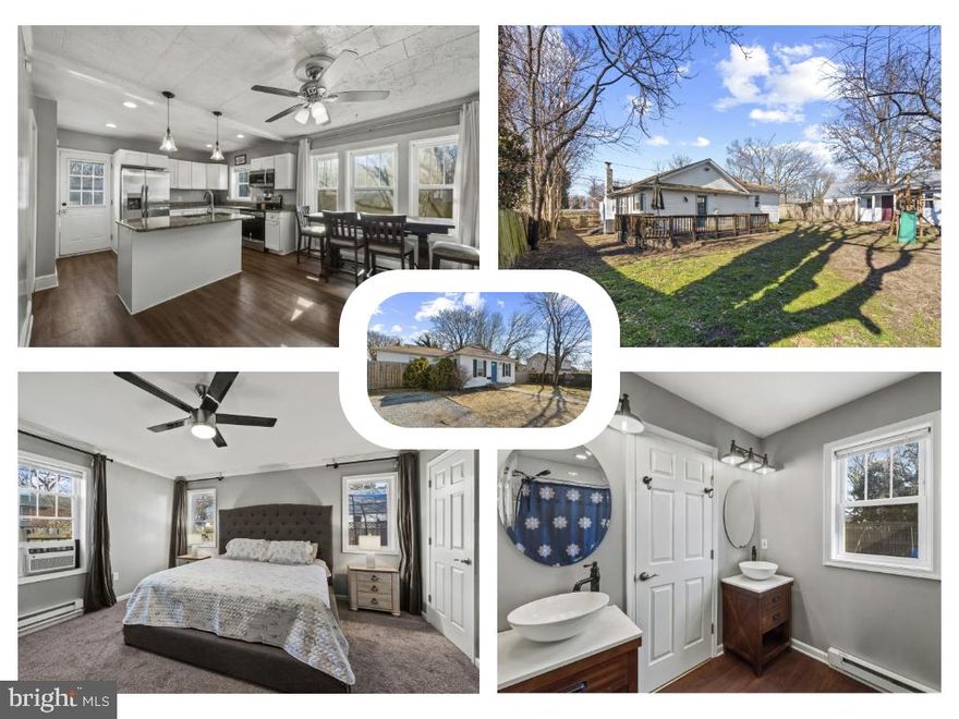 Welcome to 103 Arundel Rd in Pasadena Maryland!  This charming 3-bedroom, 2-bath single-family home offers approximately 1,392 square feet of living space in the highly desirable water-privileged community of Bar Harbor!  Highlights include a massive 16' x 24' primary bedroom suite with an attached primary bathroom addition creating a luxurious retreat. The open, modern floorplan flows effortlessly—with fresh paint, updated flooring and carpeting throughout, sleek stainless steel appliances, updated countertops, cabinetry, crown molding, recessed lighting, and ceiling fans. Step outside to your private, fully fenced level backyard—perfect for entertaining or relaxing with an enormous deck ideal for enjoying crabs and a cold beer on summer evenings. A large shed (with its own porch!) provides versatile extra space for storage, hobbies, or a cozy retreat!
Utilities are homeowner-friendly with public water and public sewer—no HOA fees and no front foot fees— Best of all, you're just one short block from Rock Creek in the sought-after Bar Harbor community, granting access to the community beach, boat launch, and rights to fish and crab right in your backyard playground along the water. Move-in ready and truly a must-see, this pristine, adorable home combines an unbeatable location, thoughtful renovations, and relaxed water oriented lifestyle without the premium price tag. Don't wait—this one won't last long! Schedule your visit today.