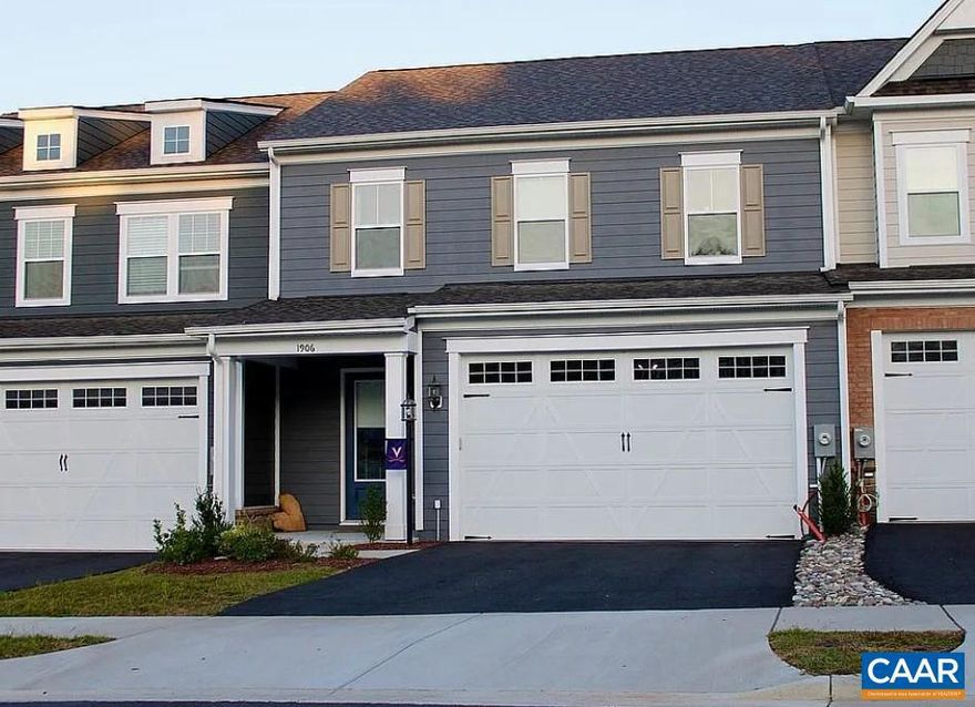 This modern, low-maintenance 2023 luxury townhome features an open layout, complete with a chef?s kitchen boasting sleek quartz counters, stainless steel appliances, premium custom cabinetry, and a spacious island that seamlessly flows into the living and dining areas. Abundant natural sunlight fills the home throughout the day, enhancing its warm, inviting atmosphere and highlighting its contemporary design The main-level primary suite offers convenient one-floor living, while the upstairs loft, two bedrooms, and office provide perfect space for work or play. With a two-car garage, energy-efficient construction, and exterior maintenance covered by the HOA, you?ll enjoy comfort and convenience year-round. Location is just minutes from shopping, dining, and top Albemarle County schools. Conveniently located to NGIC, Albemarle airport, and 20 minutes from UVA. This home delivers modern living in an unbeatable Charlottesville location,Painted Cabinets,Quartz Counter,Solid Surface Counter,White Cabinets