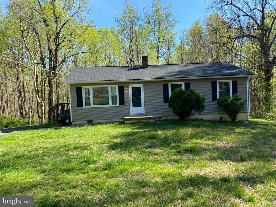 This Ranch style home was last renovated in 2019-20. Well cared for since, the home is a GREAT STARTER HOME with 3 bedrooms and 1 bathroom and a good-sized DECK off the Kitchen. Siding, Roof, Granite Kitchen Counter Tops, Range, Vent Hood, Bathtub/Shower, Water Heater, HEAT PUMP with Central Air were all updated in 2019. Washer/Dryer and Refrigerator added new in Spring 2020. Ceiling Fans in all bedrooms and living room. All of this is located on 1 .24 acres of beautiful property with plenty of room to entertain outdoors. The house is move-in ready but make it your own with personal touches as you wish. Septic was last pumped in 2019.