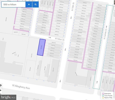 Vacant Land For Sale - 1510 W Hilton Street<br/> Philadelphia County, PHILADELPHIA, PA 19140