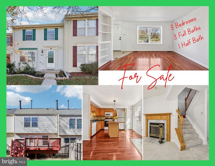 Welcome to 43494 Postrail Square, a 3-bedroom, 3.5-bath townhome quietly set within the established Ashburn Farm community of Ashburn. Surrounded by mature trees and open green space, this home offers three finished levels of beautifully balanced living—comfortable, connected, and full of natural light.

The main level feels warm and inviting from the moment you step inside. Hardwood floors guide you through an open layout where the living and dining areas flow effortlessly together, creating a space that feels both elegant and easygoing. The large eat-in kitchen is the heart of the home, offering generous table space, a center island, and direct access to the rear deck—perfect for relaxed mornings, casual gatherings, or evenings that drift outdoors.

Upstairs, the primary suite is a quiet retreat, with vaulted ceilings that lend a sense of space and light, a walk-in closet, and a private bath with timeless finishes. Two additional bedrooms and a full hall bath complete the level, each offering comfort, soft new carpet, and a calm, restful tone that makes every room feel like its own haven.

The finished lower level adds another layer of livability, featuring a spacious family room anchored by a cozy gas fireplace, a full bath, and a dedicated laundry and storage room. It’s the kind of flexible space that easily adapts—movie nights, a home gym, or simply a quiet place to unwind.

Recent updates include new interior paint throughout, new carpet on the upper and lower levels, and refreshed lighting that brightens every corner of the home.

Out back, the large deck extends the living space outdoors, overlooking the fenced yard and open common area. A reinforced section has been specially designed to support a hot tub, offering the perfect setting for relaxation and quiet evenings under the stars.

Life in Ashburn Farm means access to resort-style amenities including multiple swimming pools, tennis and basketball courts, playgrounds, and more than twenty miles of scenic walking and biking trails. Everyday conveniences and dining options are minutes away, and commuters will love being less than ten minutes from the Ashburn Silver Line Metro Station, offering direct access to Reston, Tysons, and downtown Washington, D.C. Major routes—including Route 7, the Dulles Greenway, and Route 28—are all nearby, with Dulles International Airport less than twenty minutes away.

43494 Postrail Square offers comfort, warmth, and a genuine sense of home—set in a community where convenience and connection come naturally.