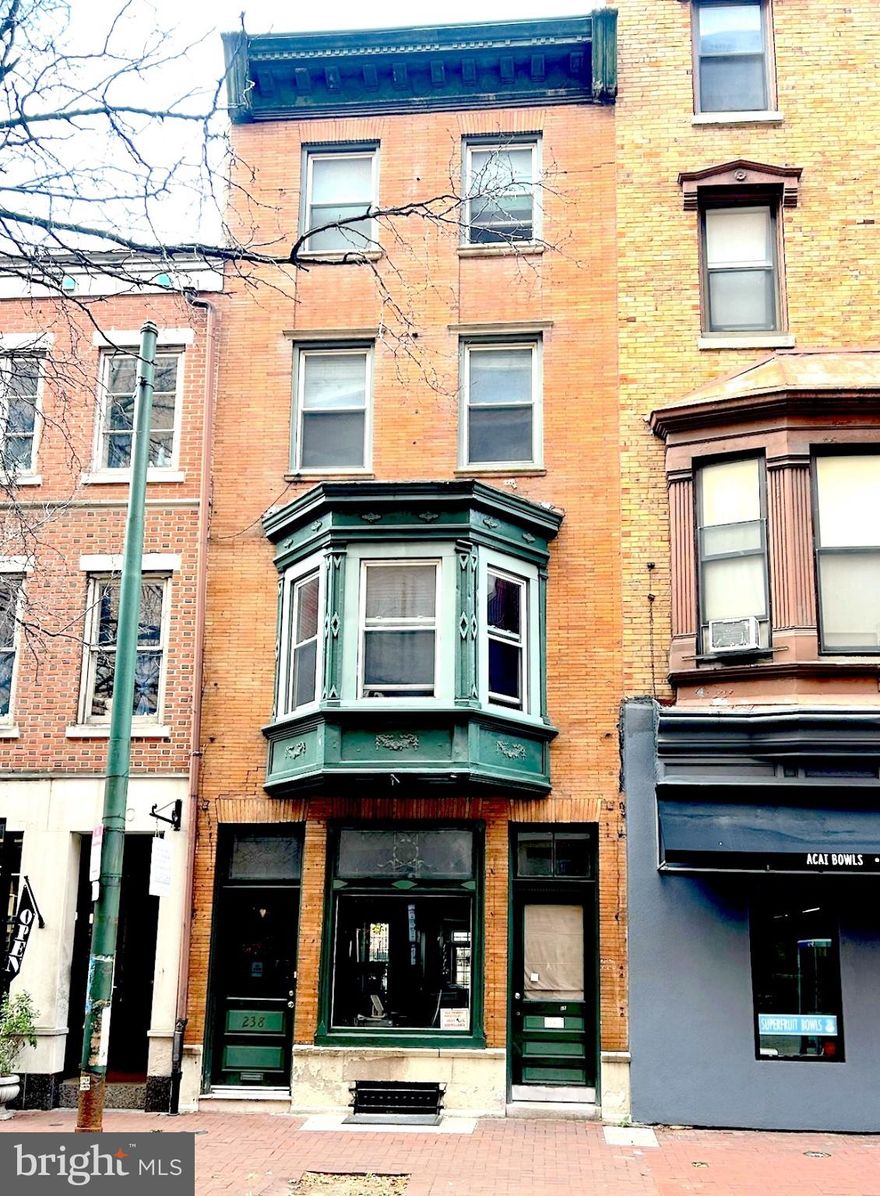 New Listing - Mixed-Use, Three Unit Opportunity located in the heart of Washington Square West, this prime 4-story, mixed-use building offers an exceptional opportunity for both investors and owner-users. Zoned CMX-1, the property consists of three units with strong flexibility and upside potential. Property Highlights: First Floor (Commercial): Currently operating as a charming hair salon with high ceilings and good natural light; this space has a private entrance and features a large unfinished basement with access to rear, private outdoor space. Second Floor (Residential): Spacious and charming 1-bedroom apartment with abundant natural light and beautiful original details. Third & Fourth Floors (Residential): Stunning bi-level 3-bedroom, 2-bath apartment with hardwood floors and access to a large, sunny, private deck - All units haver newer HVAC systems and windows. All units are currently leased on a month-to-month basis. This is a rare opportunity to own a well-located, mixed-use property in one of Center City’s most desirable neighborhoods.
