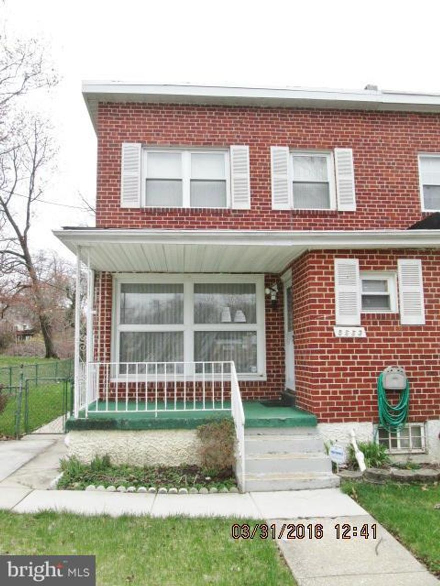 Nice semi-detached house on a corner lot w/off street parking and a large rear yard. This house a large living room, dining room kitchen, 3 bedrooms,1 full and 2 half baths. This house is perfect for the 1st time buyer or investor.  There is a family room in the lower level. The house appears to have been waterproofed in the basement. Sold as-is.