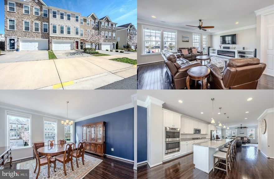 Welcome to this beautifully maintained 3-bedroom, 3 full and 1 half bath upgraded townhome in the highly sought-after Villages of Piedmont community. Nestled on a premium lot backing to a lush open common area and offering over 3,000 finished sq. ft. of thoughtfully designed living space, this home blends modern style with comfortable everyday living. This gorgeous home features a stone and siding exterior, 2-car garage with dedicated EV outlet, irrigation system, large deck, hardscaped patio and fenced yard, an open floor plan, high ceilings, rich hardwood floors, decorative moldings, upgraded lighting, and an abundance of windows. A soft neutral color palette throughout and brand-new carpeting creates instant move-in appeal. The heart of the home is the stunning gourmet kitchen boasting a massive 12-ft. island with pendant lighting, an abundance of white 42” cabinetry, stainless steel appliances, and generous prep space—perfect for cooking, gathering, and entertaining. The adjoining dining room is ideal for both formal and casual occasions, while the inviting living room with custom built-in bookshelves, a cozy electric fireplace, and a glass paned door opening to the large deck overlooking green open space invites you to relax and unwind. Upstairs, the primary suite is a true retreat with a striking tray ceiling with ceiling fan, large walk-in closet, and a beautifully upgraded bath featuring a granite topped dual sink vanity and an oversized walk-in shower. Two additional bedrooms, each with lighted ceiling fans, share access to the beautifully upgraded hall bath. An upper-level laundry room complete with cabinets and utility sink adds convenience. The entry level family room is sure to be a popular destination providing plenty of space for games and media and a sliding glass door opening to the low-maintenance hardscaped yard with paver patio, ideal for entertaining or enjoying peaceful evenings outside. Located in the amenity-rich Villages of Piedmont community, residents enjoy swimming pools, playgrounds, recreation courts, walking trails, and clubhouse amenities. Conveniently situated near Route 66, Route 15, and Route 29, with easy access to shopping, dining, and everyday conveniences in Haymarket and Gainesville. This home offers the perfect combination of space, style, and community living in one of the area’s most desirable neighborhoods.