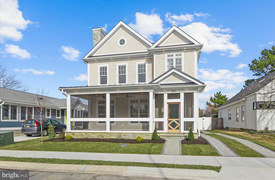 New construction custom home in South Rehoboth! Located just over two blocks from the beach, 209 New Castle Street offers the ideal coastal retreat—perfect as a summer getaway or a stunning year-round residence. This thoughtfully designed home features 4 bedrooms, 4 full baths, 2 half baths, and private en-suite baths in every bedroom, along with a spacious open-concept floor plan, a light-filled gourmet kitchen, and a private backyard oasis complete with an in-ground pool. A welcoming foyer sets the tone with white oak hardwood floors that continue throughout the home. The main living area is both stylish and comfortable, showcasing a gas fireplace flanked by custom built-in bookcases, coffered ceilings, and a seamless flow for effortless entertaining. At the heart of the home is a show-stopping gourmet kitchen featuring an oversized island, granite countertops, and a premier Wolf/Sub-Zero appliance package, including a 6-burner gas range with hood, French door refrigerator, drawer microwave, and dishwasher. The adjacent dining area is filled with natural light and enhanced by a convenient beverage bar with additional refrigeration—ideal for hosting family and friends. Step outside to enjoy a fully fenced backyard offering privacy and relaxed coastal living, centered around the in-ground pool—perfect for summer afternoons after the beach. Upstairs, all four bedrooms feature 9-foot ceilings and beautifully finished spa-inspired tiled baths, providing comfort and privacy for owners and guests alike. Just steps from Rehoboth Avenue, you’ll enjoy immediate access to award-winning restaurants, boutique shopping, and the beach and boardwalk. The floor plan also offers the option to reconfigure the first level to include a rear poolside screened porch. Photos are of a similar home. The property is available for showings.