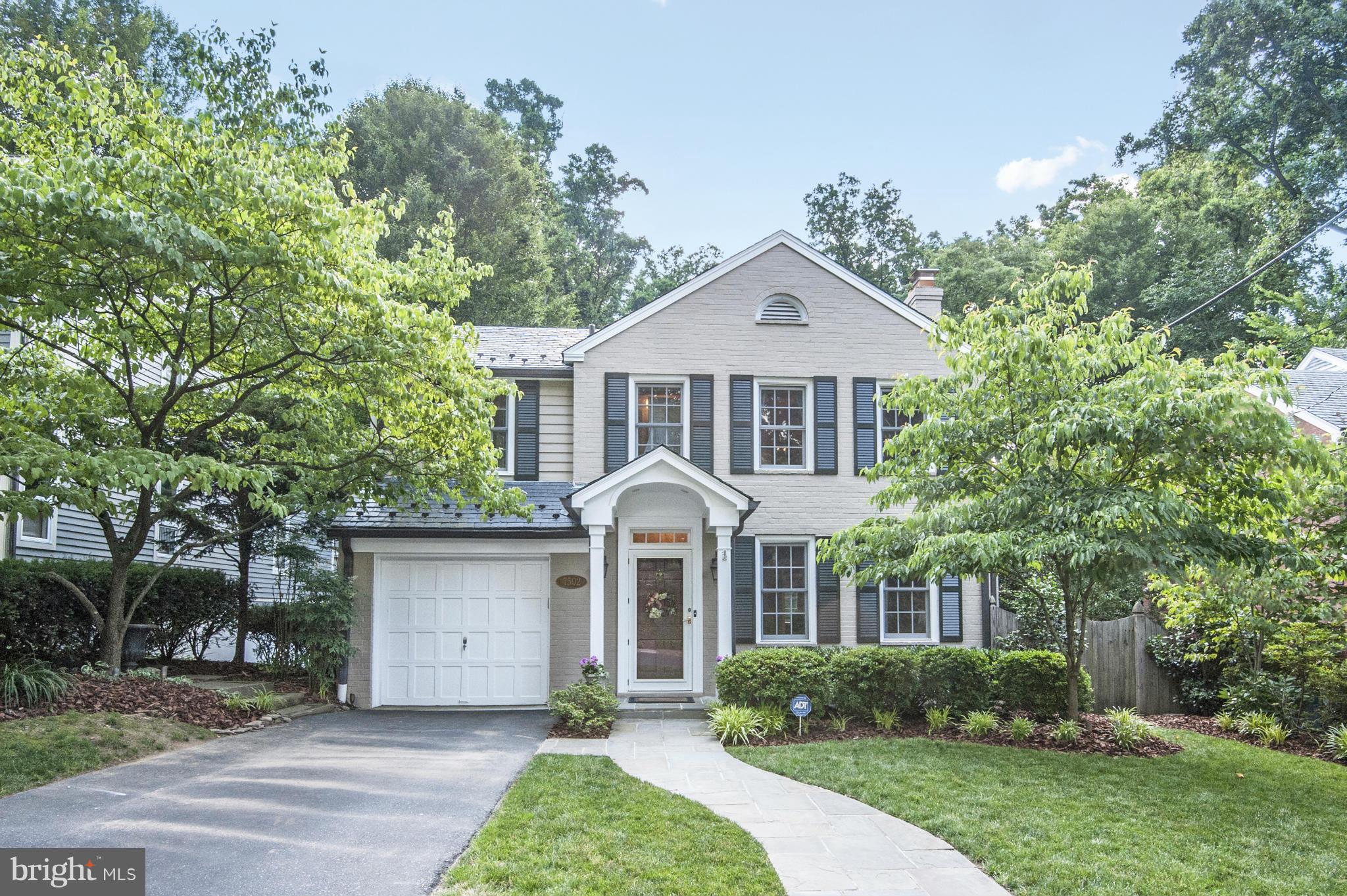 Stunning Colonial in Town of Chevy Chase. Expertly renovated and expanded by award-winning architect in 2005 to include chef's kitchen opening to Family Room and expansive deck; luxurious Master Suite on 2nd floor, and daylight recreation room on lower level. Professional line of ss appliances, porcelain floors, marble counters, Schonbek chandeliers are more of the fine features.