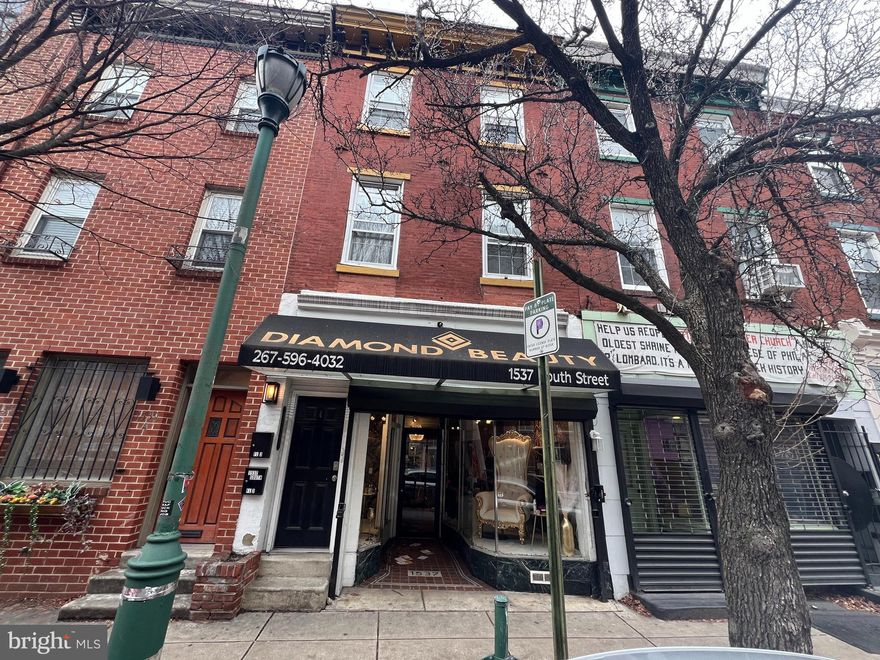 Excellent location to own a multi-unit in the most desirable destination of downtown Philadelphia.  This 4-unit commercial and 3 apartments are fully occupied.  The 1st-floor Commercial retail tenant is  lease 1,500. with a full basement on a Net lease.  The 2nd floor-bedroom apartment is currently occupied with a full kitchen and full bath.  The 3rd floor is also currently occupied as a one bedroom, kitchen, full bath.  The 3 units are at 1536 Rodman Street entrance behind(on Rodman Street) and this unit has HVAC, a full kitchen, a full bath, and a separate basement.  All units have laundry, hardwood floors throughout, and all updated tile bathrooms. All utilities are separated.  Conveniently, located within walking distance to all the center city has to offer, Best dining, shopping, Broad Street Subway line, etc. .  Do not disturb all the retail tenants and contact the showing agent for all questions and show.   All showings send POF before scheduling.