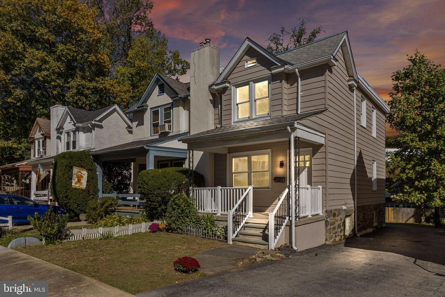 Welcome to 521 Homewood Avenue, a completely renovated 3-bedroom twin home tucked away on a quiet cul-de-sac in the heart of Narberth. Step onto the inviting covered front porch and into the sun-drenched living room, where gleaming hardwood floors, recessed lighting, and large windows create a warm and welcoming atmosphere. The gourmet kitchen features brand-new quartz countertops, sleek Bordeaux cabinetry, stainless steel appliances, ceramic tile flooring, and recessed lighting, making it perfect for both everyday cooking and entertaining. Enjoy your private, fenced-in backyard from the expansive Trex deck, ideal for outdoor dining or relaxation. The walk-out basement offers excellent storage space and can easily be finished for an additional living area. Upstairs, you’ll find three beautifully appointed bedrooms, each featuring refinished hardwood floors, new paneled doors with modern black hardware, spacious closets, and recessed lighting throughout. The remodeled hall bathroom includes a new vanity, sink, toilet, and wide plank tile flooring for a fresh, modern look. Recent upgrades include central air installed in 2023, 200-AMP electrical service, a new water heater, new front porch railings, new exterior doors at both the main and basement entrances, and new basement windows. A home warranty is also included for peace of mind. Located in the award-winning Lower Merion School District, this home offers easy access to all the best of the Main Line, including the charming shops and restaurants of downtown Narberth, the boutiques and cafés of Ardmore, Haverford, and Suburban Square, and the conveniences of nearby Bala Cynwyd. Enjoy the perfect blend of suburban comfort, walkable living, and small-town charm, all within minutes of Center City Philadelphia.