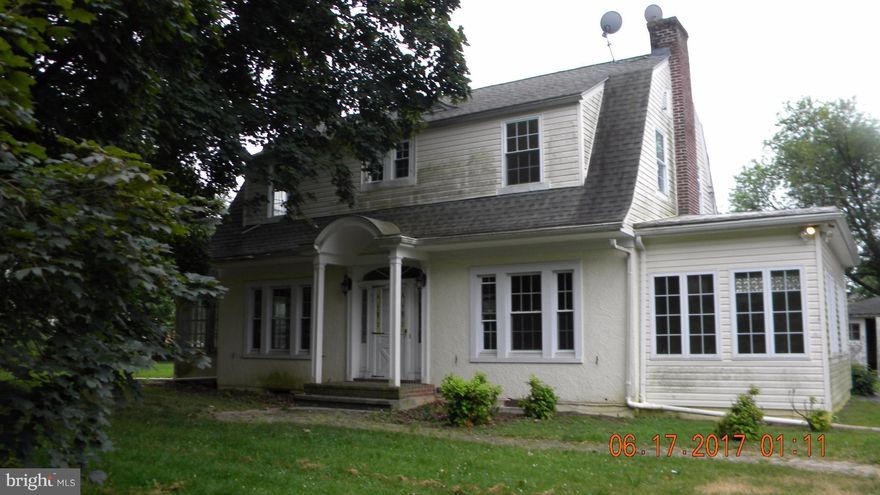 3 bedroom 1.5 bath Dutch Colonial waiting for finishing touches. Installation of Master bath was started  Home sold as is.  Cash or rehab loans please. Beautiful stairs case and doors thru out this older gem.  Current garage is a a tear down and build another.Bathroom rehab has begun lots to finish here will be a lovely home when complete  Very nice lot.  Well with public sewer.