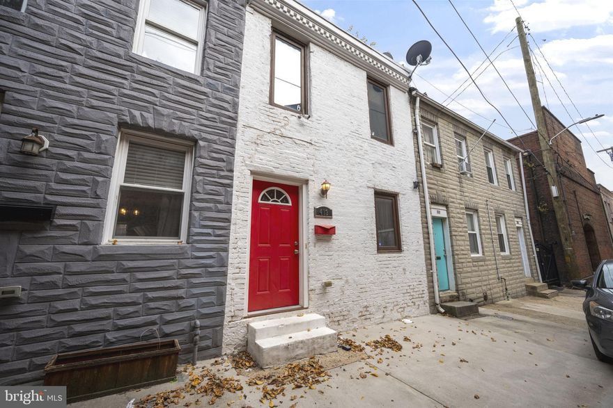 Adorable, newly refreshed, 1BR/1BA Townhome located on a quiet side street in the heart of Fells Point.  Step inside to an open floor plan featuring tons of natural light, and original hardwood floors throughout.  The main floor living space is an open flow from the living room with a (non-working) brick fireplace, and the eat-in kitchen.  The kitchen features plenty of cabinets finished with crown moldings, counter space, white appliances, and a sink under a window.  The top floor is a private open bedroom with an exposed brick wall, a full bath with laundry and a walk-in shower, and tons of natural light.  From the kitchen step outside to a cozy fenced in private space to enjoy with family and friends. This home is move-in ready with so much to offer renters, and is located in close proximity to shopping, restaurants, and commuter routes.