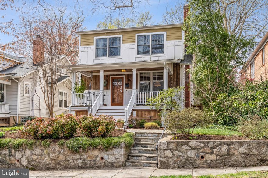 From the moment you arrive at the welcoming front porch, this charming 1924 residence invites you in with warmth, character, and thoughtfully designed living spaces. Inside, sun-drenched open areas blend seamlessly with just the right number of cozy nooks—perfect for quiet moments or added privacy.

The living room, anchored by a classic fireplace, flows effortlessly into the dining area and onward to the beautifully renovated kitchen, featuring stainless steel appliances, abundant cabinetry, and generous prep space. The kitchen opens to an impressive family room with peninsula seating for three, a soaring cathedral ceiling, well-placed skylights, and a second fireplace—creating an ideal hub for everyday living and entertaining.

The main level also offers exceptional flexibility with an office or bedroom, a full bath, and a den, along with convenient access to the rear deck—perfect for indoor-outdoor living.

Upstairs, you’ll find two well-appointed bedrooms and two renovated full baths, including a serene primary suite complete with a walk-in closet and a spa-inspired en-suite bath with dual vanities, a separate soaking tub, and a glass-enclosed shower. A dedicated laundry center adds everyday convenience.

The walk-out lower level expands the home’s versatility, featuring a fourth bedroom, full bath, kitchenette, and a spacious recreation room—ideal for guests, an au pair, or additional living space.

Out back, the expansive deck overlooks a beautifully landscaped, fully fenced yard with a flagstone patio and charming gazebo—perfect for relaxing or entertaining.

All of this is perfectly sited on a 4,780 square foot lot in the highly sought-after American University Park neighborhood, offering a wonderful blend of community charm and urban convenience.