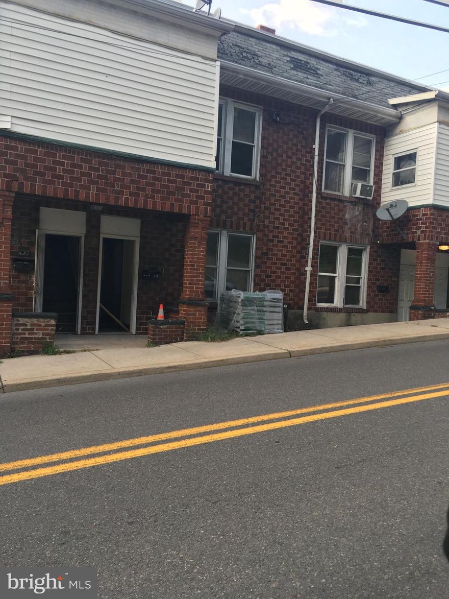 DONT MISS THIS Great investment property  CONTRACT FELL THROUGH-  ALL Brick, 5 total units plus 4 garage spaces  and Laundry room for extra income.  Total monthly projected income is $ 3700.00. Tenants pay ALL utilities INCLUDING WATER.  (big investor savings)  6 water meters and 6 electric meters.   The property contains three 3-bedroom units, one 2-bedroom unit, and one efficiency.   plus a large coin operated laundry room 
This property is easy to show  1 of the  units is vacant.  BUT 
24 hour notice is required for the 4 units in which are currently tenant occupied. 
4 car garage units in rear of building are rented  to long term tenant.  showing for the garages  must be for under contract buyers
Agent must accompany all showing. 
2 of the units, 422 and 424 Baltimore Ave, have been recently remodeled. dry wall repaired, fresh paint, new wood/vinyl flooring in both kitchen and bathroom. Harwood flooring throughout  rest.  Recently city inspected and Lead inspected,  will rent for 850.00 each per month.  
We are taking teanant applications now for 5th unit.   Total monthly projected income is $ 3,700.00 per month.  
Property manager in place,  call agent for all showings.
Owner may consider some owner financing with cash offer.