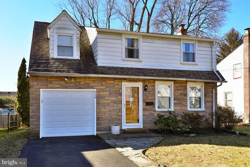 Start home ownership here in this wonderful three bedroom, one bath colonial on a tree lined street in one of Upper Moreland's popular neighborhoods.   Close to shopping and transportation this lovely home offers hardwood flooring in the living and dining rooms, a sunny kitchen with gas cooking and dishwasher, plus a full basement with laundry sink and hook ups.  The second floor has a large primary bedroom and two generous sized bedrooms all with good closet space.  The hall bath features a shower over tub and updated vanity and flooring.  From the kitchen door you can step out onto the patio which overlooks the large, fenced back yard.  A one car attached garage has an extension for added storage and convenience.  Showings begin on February 9 and professional photos will be available February 7.  Don't miss out on visiting this lovely home!