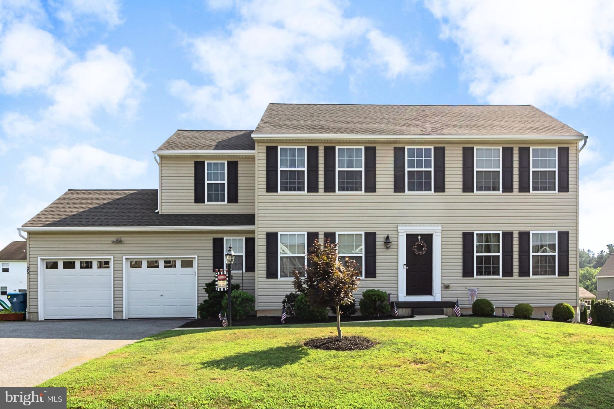 Welcome to Rolling Meadows at Rentzel Farms!
This beautiful Colonial-style home offers timeless charm and spacious living in a peaceful community setting. Step into the bright, open foyer featuring a staircase that sets the tone for the rest of this immaculate and well-cared-for home. With 5 bedrooms—including one conveniently located on the first floor—3 full bathrooms, and a 2-car garage with additional storage and water to wash your cars, this home has room for everyone.
The eat-in kitchen features an island and a breakfast area, perfect for casual family meals or entertaining. The cozy living room includes a gas fireplace, ideal for chilly evenings, while the formal dining room offers the perfect space for dinner parties and holiday gatherings. A first-floor laundry room adds everyday convenience.
Upstairs, you’ll find the spacious primary suite along with three additional bedrooms. The hallway includes a landing and a storage closet. The primary bathroom is a true retreat, featuring a luxurious walk-in shower with seating, a separate soaking tub, a private water closet, and a double vanity—a space designed for comfort and elegance. THIS HOUSE HAS A NEW ROOF WITH A 50 YEAR SINGLE LIFE. -with a Synthethic underlayment ice and water guards and new gutters and downspouts. Additional upgrades a New AC in 2022.
The full basement is built with poured concrete foundation walls and offers great potential for additional finished space. It includes plumbing rough ins for a future bathroom and an egress window, giving you a safe and flexible option for expanding your living area. The HOA fees include the community swimming pool and playground.
Come and see what a Gem this is!