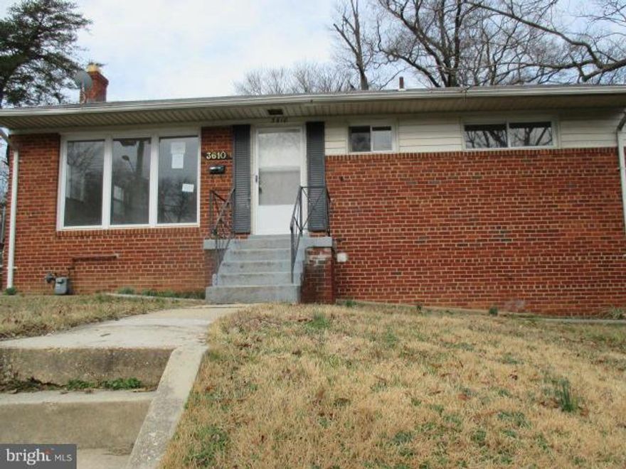 AGENTS PLEASE READ FULL LISTING AND DOCUMENTS UPLOADED ON THIS MLS UNDER RESOURCES FOR EASY CONTRACT INSTRUCTIONS.BID DEAD LINE IS 3/23   Main level has three bedrooms and 1 full bath with hardwood floors through-out. Nice size addition on rear: Lower level is improved with full bath , 2nd kitchen and rear entrance.Easy access to rt 50 . Close to Landover Recreation Center, schools and shopping.