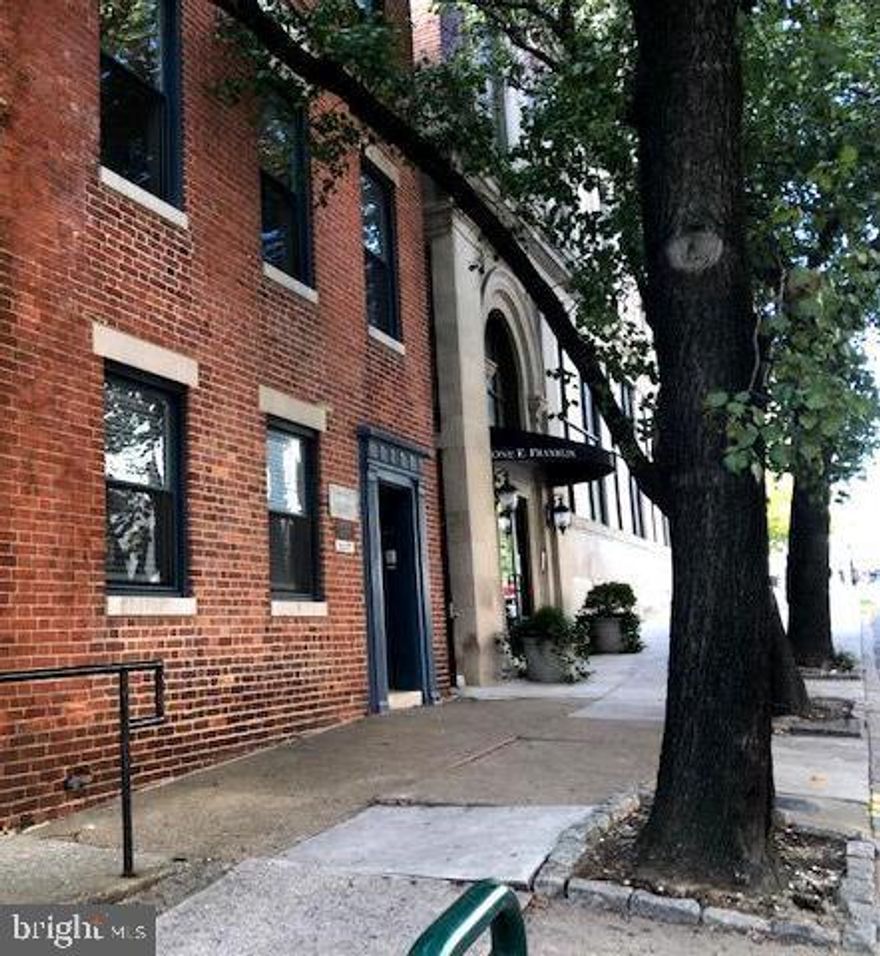 Great bi-level top floor walk up in the heart of Mt. Vernon.  This spacious 2 bedroom apartment has been freshly painted and carpeted and features a wood-burning fireplace, large terrace for entertaining and relaxation, in-unit washer and dryer, walk-in closets, security system, central AC.  Terrific location close to restaurants, cafes, shopping, cultural events, Johns Hopkins, U of M Medical institutions, U of B, Penn Station, Downtown, major highways. The square footage listed is building total.