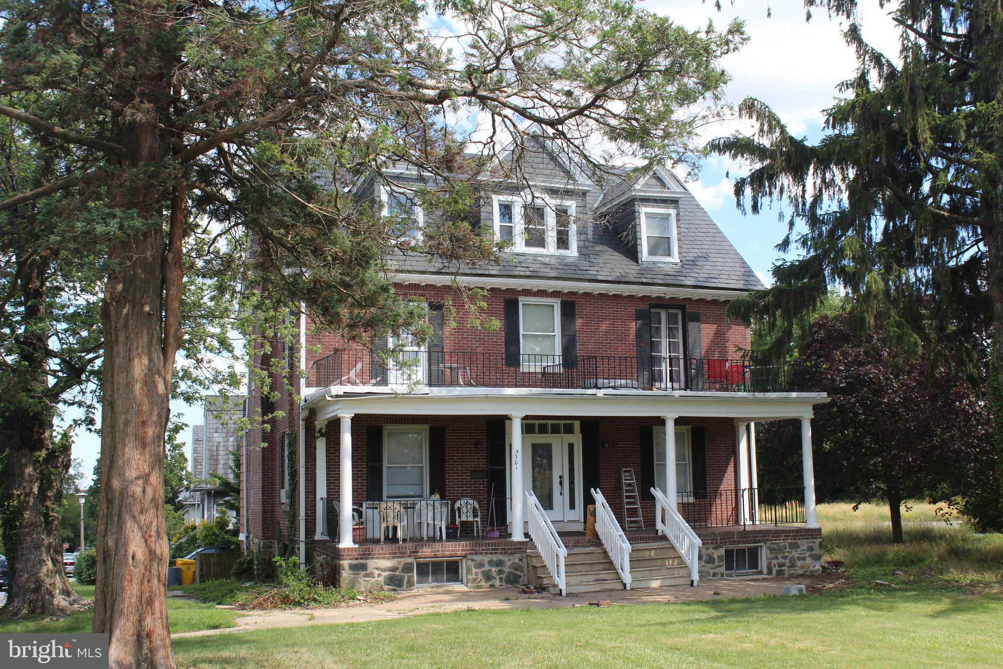 Great investment opportunity near Catonsville just inside the Baltimore City line. Four 1-bedroom/1-bathroom units have been rented, and one 2-bedrooms/1-bathroom unit has recently been renovated as an owner’s suite or as a rental unit for a new tenant. Gross annual rent for the rented 4 units is $61,200 ($5,100/month), and can be $79,200 ($6,600/month) if the fifth unit (2BR/1BA) is rented out. Let the rent income pay the mortgage. Well maintained: unit renovations (floor, kitchen) in 2021-2025 with updates on furnace, water heater, roof in the last several years. Separate electric meters for all units. Conveniently located near Rt 695 and major highways for a short commute to UMBC, UMB, and downtown Baltimore. Two-car attached garage can be leased for additional income as well as the income from the coin laundry.