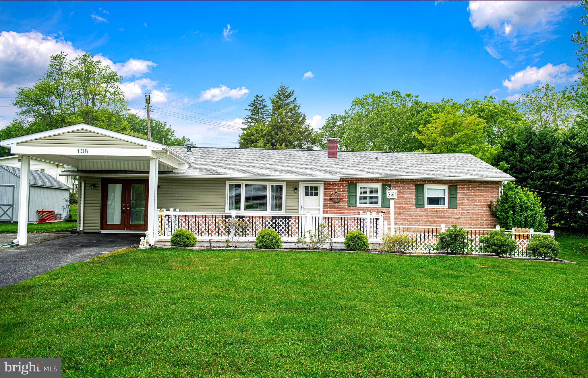 Welcome to this well-loved rancher, updated over the years to offer the perfect blend of comfort and functionality. Step inside to find hardwood floors throughout, a cozy fireplace, and a large picture window at the front allowing in natural daylight. The living room (or it could also serve as dining) is open to a white kitchen with eat-in table space. These areas are open to the family room that has a vaulted ceiling with wood beams, lots of windows for natural daylight, and laundry, truly offering flexible choices for your floor plan. To the right of the front entry living room, you'll find the bathrooms and bedrooms. The primary with full bath was expanded (taking this 3 bedroom to a 2 bedroom) and provides so much space. There is a concrete patio at the rear surrounding an inground pool, and it is ideal for relaxing or entertaining - your own private retreat! A newly added carport adorns the front with a garden deck for "porch sitting". The basement is unfinished and awaits your creative ideas. There is a ton of space in this area if you desire the additional square footage. Recent upgrades include a new roof, new exterior doors, and expanded attic storage. The basement has been waterproofed. If you're seeking main-level living with a yard for expanding when needed, this home offers you so many options. Tucked into the heart of Bel Air, it offers you all the amenities of shopping, restaurants, a park, & recreation.